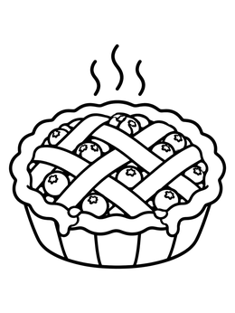 Free printable Freshly Baked Blueberry Pie coloring page