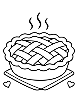 Free printable Freshly Baked Lattice Pie coloring page