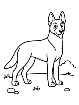 Free printable Friendly Belgian Malinois Dog coloring page