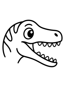 Free printable Friendly Cartoon Dinosaur Head Profile coloring page