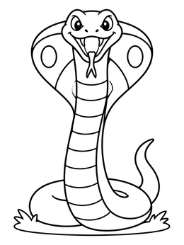Free printable Friendly Cartoon King Cobra coloring page