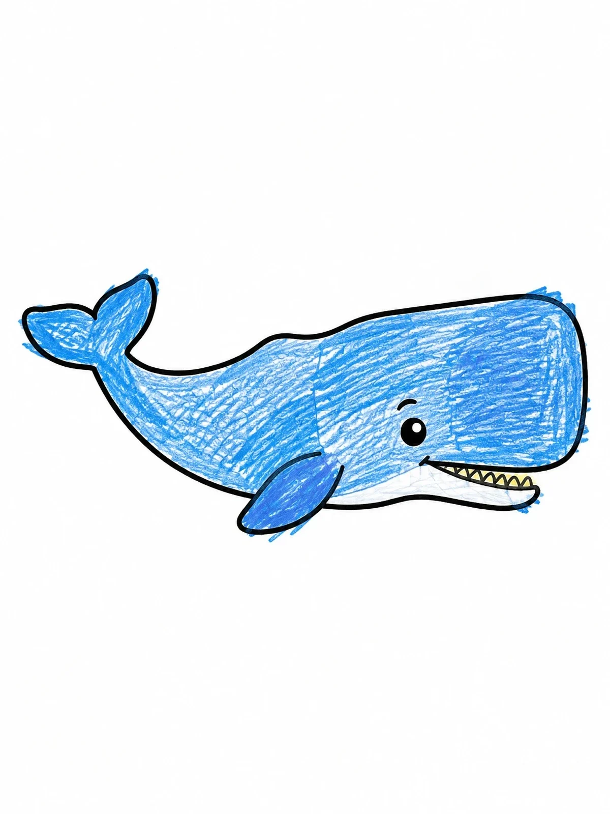 Colored example of the Friendly Cartoon Sperm Whale coloring page