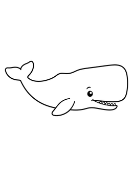 Free printable Friendly Cartoon Sperm Whale coloring page