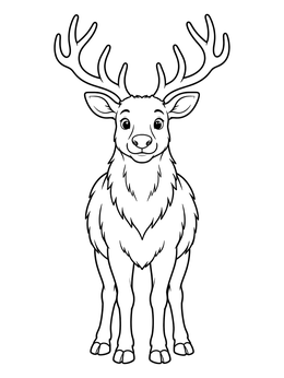 Free printable Friendly Elk Standing Proud coloring page