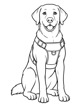 Free printable Friendly Labrador Police Search Dog coloring page