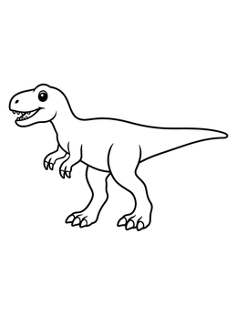 Free printable Friendly Little Allosaurus Standing Proud coloring page