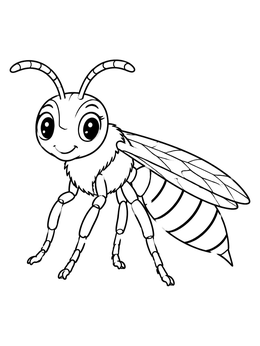 Free printable Friendly Little Wasp Resting coloring page