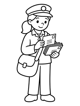 Free printable Friendly Mail Carrier Sorting Letters coloring page