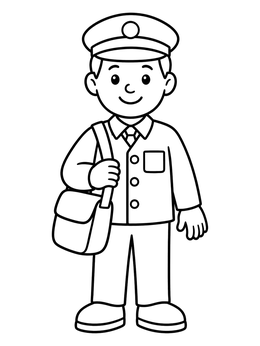 Free printable Friendly Mail Carrier In Uniform coloring page