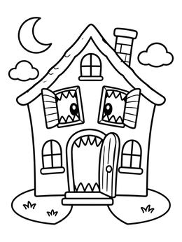 Free printable Friendly Monster House coloring page