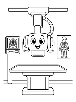 Free printable Friendly Overhead X Ray Machine coloring page