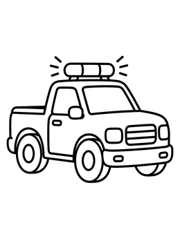 Free printable Friendly Police Pickup Truck coloring page