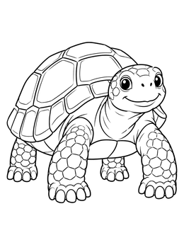 Free printable Friendly Smiling Desert Tortoise coloring page