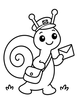 Free printable Friendly Snail Mail Carrier coloring page