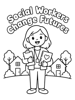 Free printable Friendly Social Worker In Neighborhood coloring page