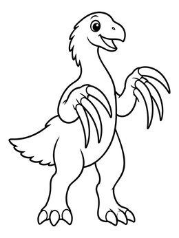 Free printable Friendly Therizinosaurus With Long Claws coloring page