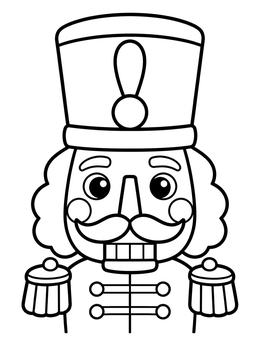 Free printable Friendly Toy Soldier Nutcracker Face coloring page