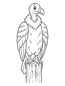 Free printable Friendly Turkey Vulture On Post coloring page