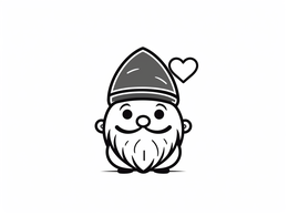 Free printable Friendly Valentine's Day Gnome To Color coloring page