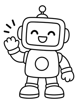 Free printable Friendly Waving Box Robot coloring page