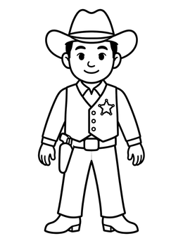 Free printable Friendly Wild West Sheriff coloring page