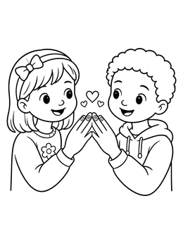 Free printable Friends Showing Decorated Nails coloring page