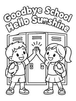 Free printable Friends High Five By Lockers coloring page