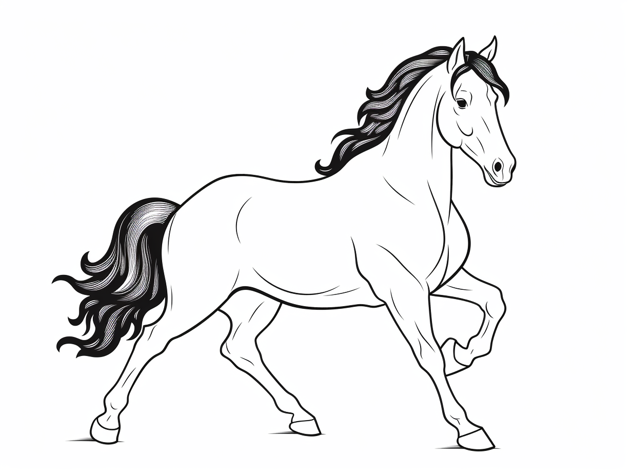 Friesian Horse Coloring Experience - Coloring Page