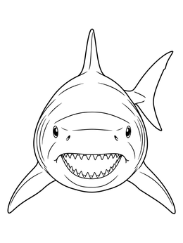 Free printable Front View Of A Bull Shark coloring page
