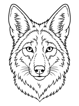 Free printable Front View Coyote Portrait coloring page