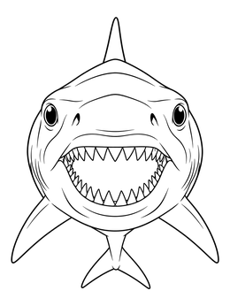 Free printable Front View Of A Mako Shark coloring page