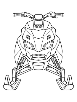 Free printable Front View Of Modern Snowmobile coloring page