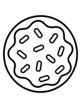 Free printable Frosted Sugar Cookie With Sprinkles coloring page