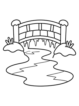 Free printable Frozen Footbridge With Icicles coloring page