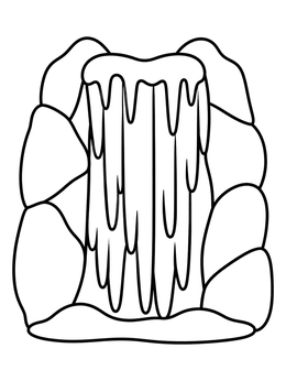 Free printable Frozen Waterfall And Icicles coloring page