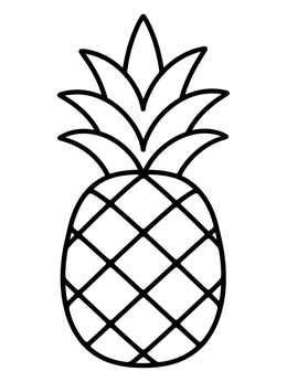 Free printable Simple Tropical Pineapple Outline coloring page