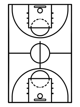 Free printable Full Basketball Court Diagram coloring page