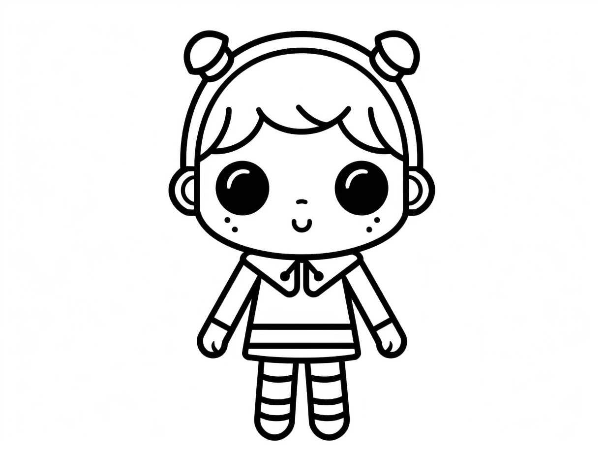 Fun Figure Col9ur In Fun Doll Coloring Activity - Coloring Page