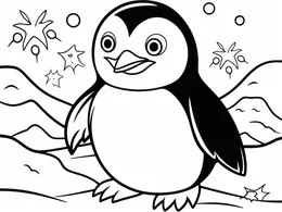 Little Penguin Enjoying The Winter Snow