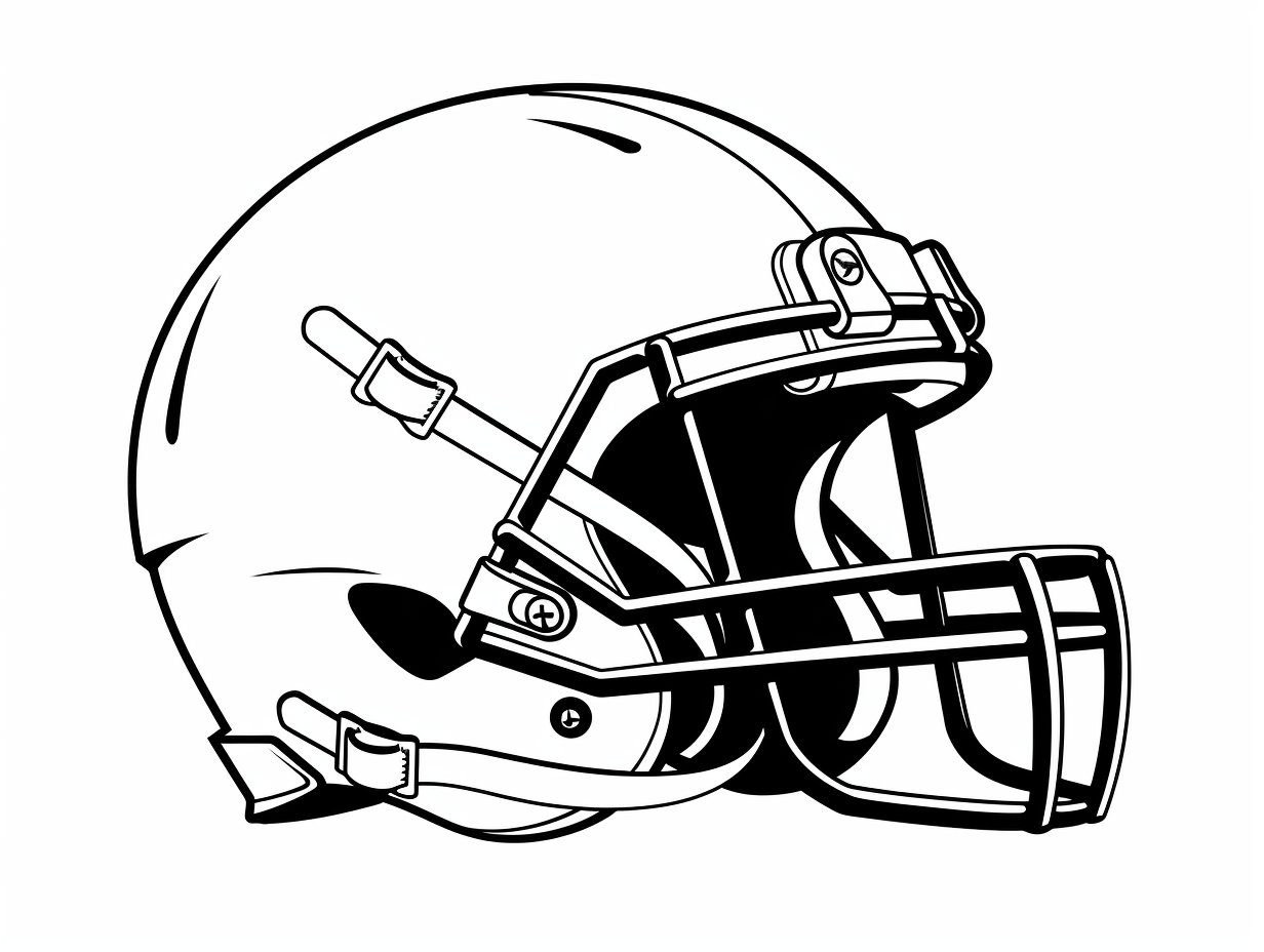 Fun Football Helmet Coloring For Kids - Coloring Page
