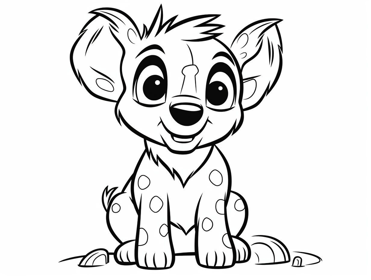 Fun Hyena Coloring Sheet - Coloring Page