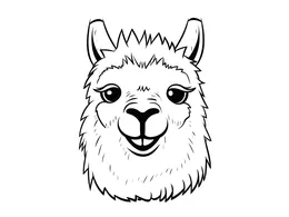 Friendly Llama Face Portrait