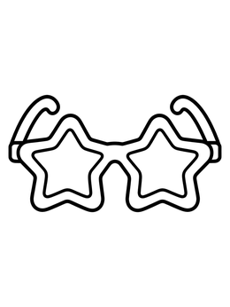 Free printable Fun Star Shaped Sunglasses coloring page