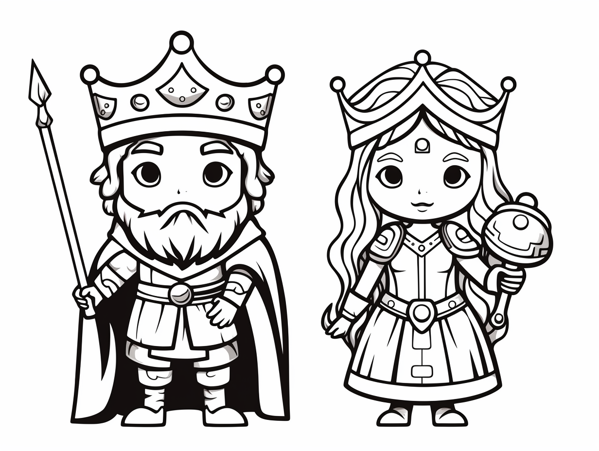 Fun With King And Queen Coloring Page - Coloring Page