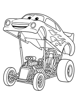 Free printable Funny Car Dragster With Lifted Body coloring page