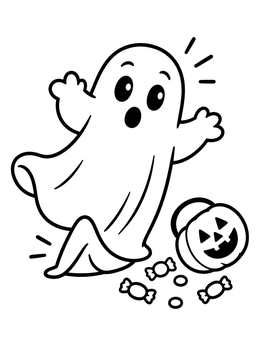 Free printable Clumsy Ghost Tripping Over Sheet coloring page