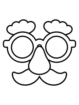 Free printable Classic Disguise Glasses And Mustache coloring page