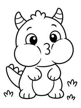 Free printable Cute Little Monster Puffing Cheeks coloring page