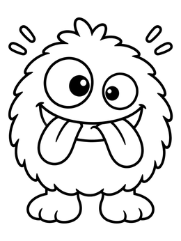 Free printable Goofy Monster With Two Tongues coloring page