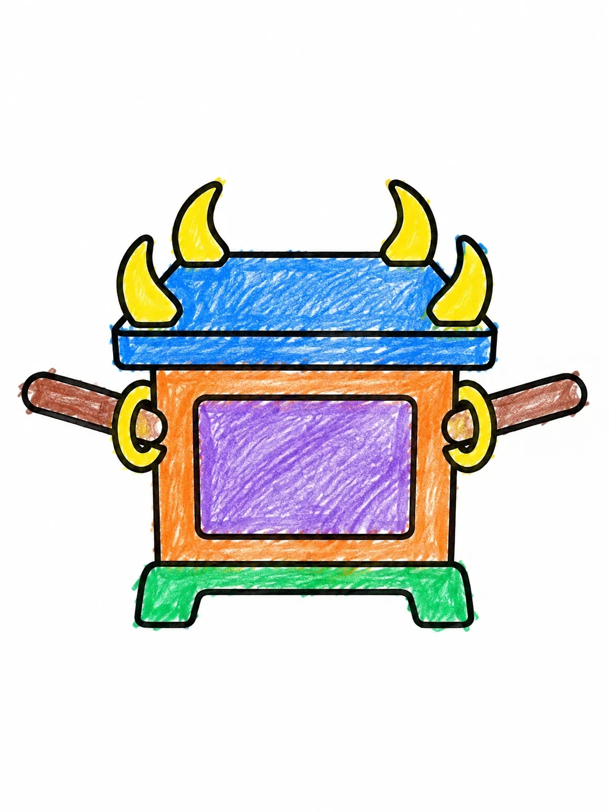 Colored example of the Ancient Horned Altar Of Incense coloring page